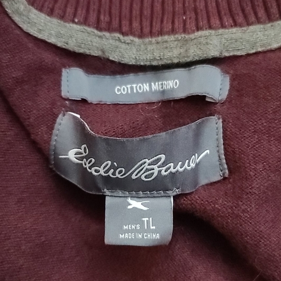 Eddie Bauer Cotton Merino Wool Sweater Sz. TLarge - Picture 3 of 7